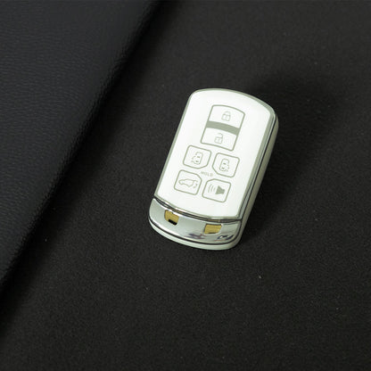 TOL1T1 White-Silver Plating TPU Car Key Cover Case for Toyota Avalon camry COROLLA RAV4 Grand Highlander