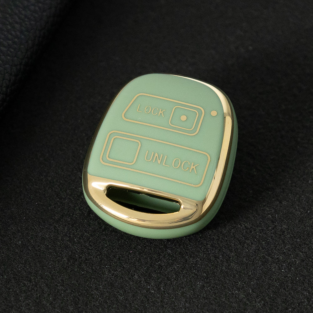 TON2T1 Green-Gold Plating TPU Car Key Case Cover for TOYOTA CAMRY RAV4 Corolla PRADO YARIS Tarago for LEXUS