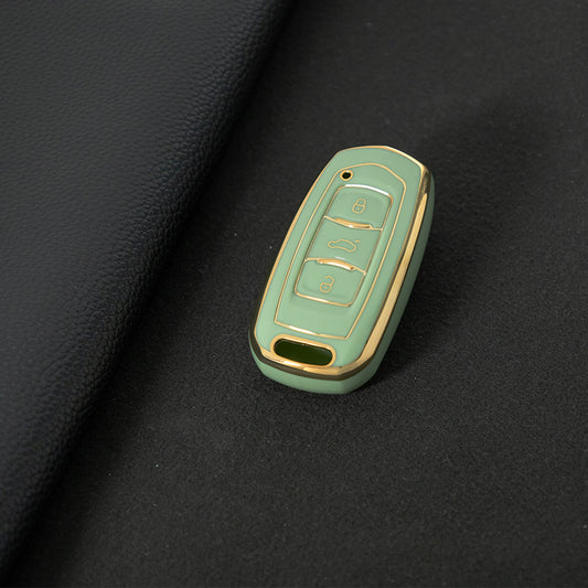 GEA1T1 Green-Gold Plating Car Key Cover For Geely Auto GL New Emgrand GS Car Key Pack S1 Boyue X3 Yuanjing X6 Borui Binrui Buckle Shell keychain