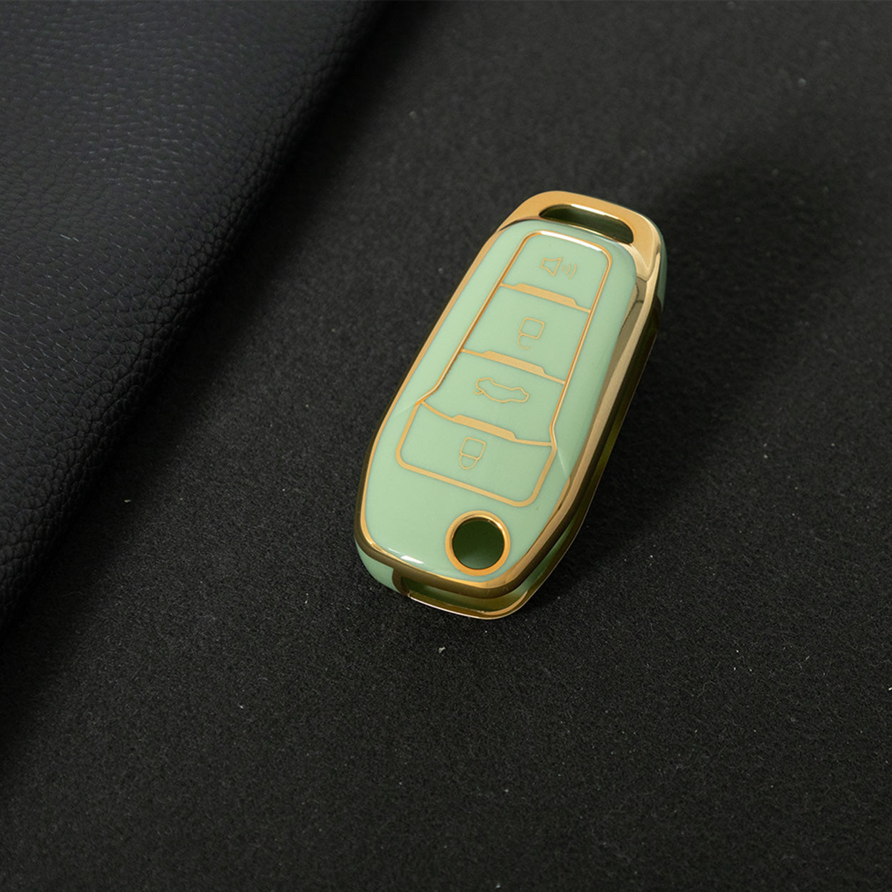 FOA7T1 Green-Gold Plating Car Key Cover for Ford Fusion Fiesta Escort Mondeo Everest Ranger