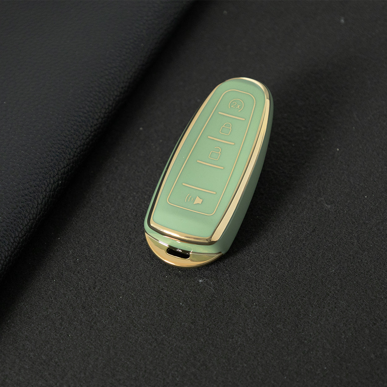 FOJ2T1 Green-Gold Plating TPU Car Key Case Cover for Ford 2011 2012 2013 EDGE Lincoln Navigator