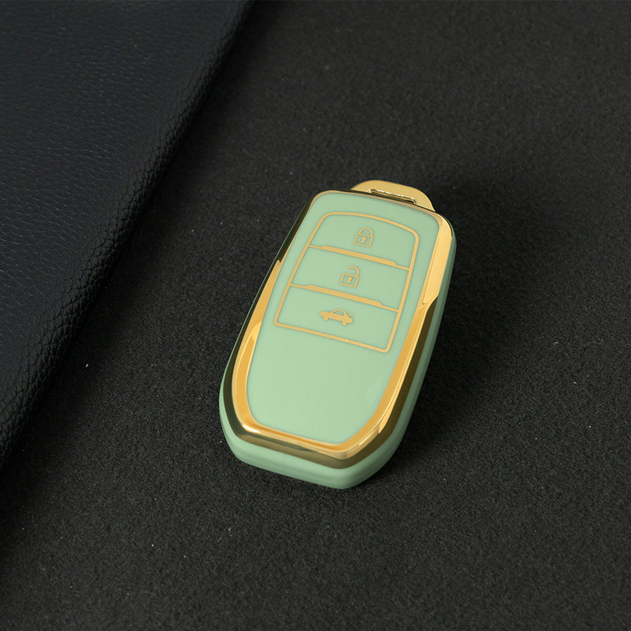 TOC1T1 Green-Gold Plating Car Key Cover For TPU Soft Car Key Fob Cover Smart Key Shell Case Protector Suitable for Toyota Corolla Camry Levin RAV4 Reiz