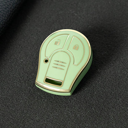NIE2T1 Green-Gold Plating TPU Car Key Cover for Nissan Sylphy MARCH TIIDA X-TRAIL Qashqai KICKS SUNNY