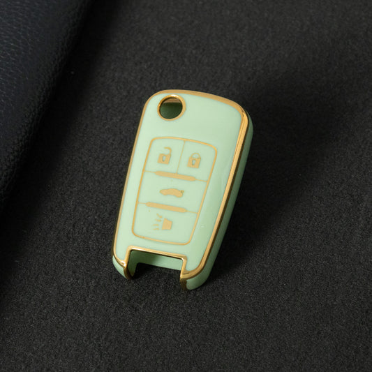 CED2T1 Green-Gold Plating Hot Sale TPU Car Key Case for Chevrolet Cruze AVEO Excelle BUICK XTG Car Key Shell Cover