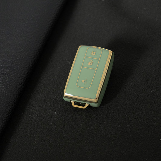 TOF2T1 Green-Gold Plating New Soft TPU Car Key Case Cover Holder for Toyota Prius 06 2006 Car Key Smart Protection Shell Fob Car Accessories