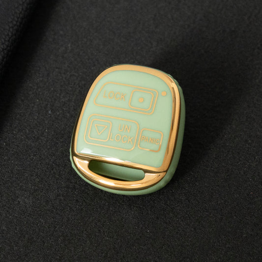 TON3T1 Green-Gold Plating TPU Car Key Case for TOYOTA CAMRY RAV4 Corolla PRADO YARIS Tarago for LEXUS