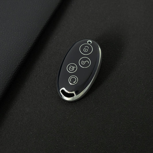 BYB1T1 Black-Silver Plating Car Key Cover TPU for BYD Qin Pro Yuan S7 Song Max Plus High Quality Auto Supplies