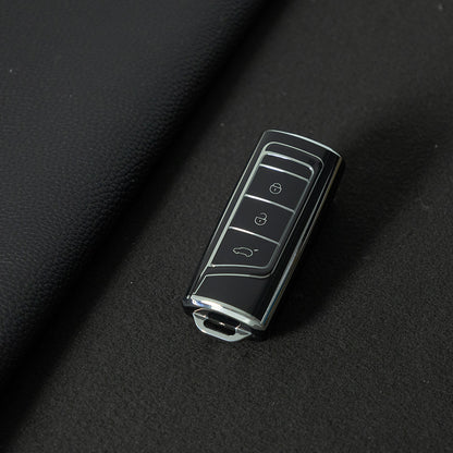 TRG1T1 Black-Silver Plating TPU Car Key Cover for Trumpchi GS3 GS4 GA3 GA4 GA8