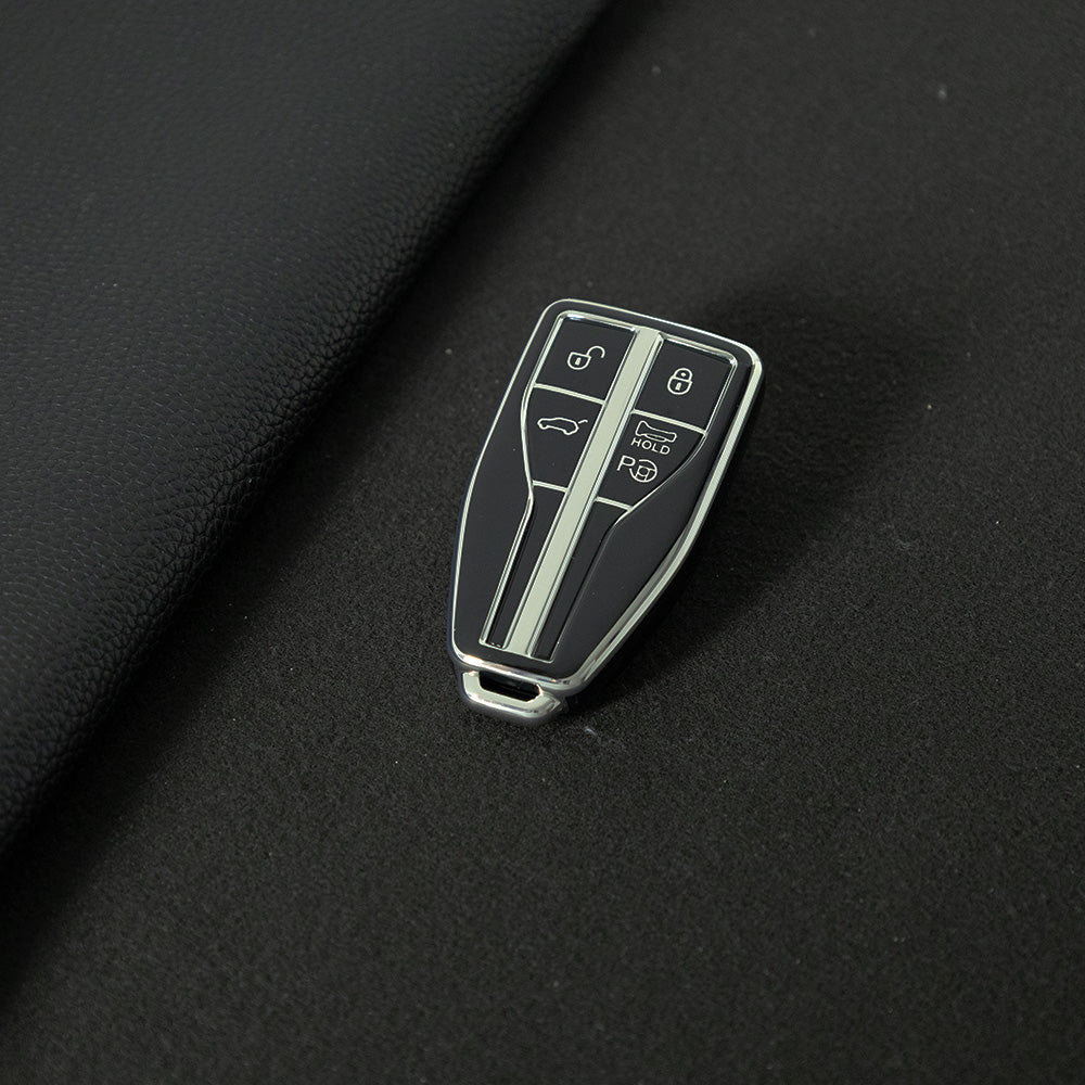 HNA3T1 Black-Silver Plating TPU Car Key Case Cover for Hong Qi HS5 HS3 HS7 H5 H9 H6 All New Waterproof Auto Accessory Premium Quality New Design