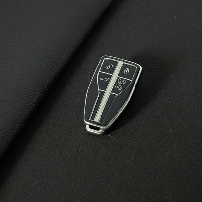 HNA3T1 Black-Silver Plating TPU Car Key Case Cover for Hong Qi HS5 HS3 HS7 H5 H9 H6 All New Waterproof Auto Accessory Premium Quality New Design