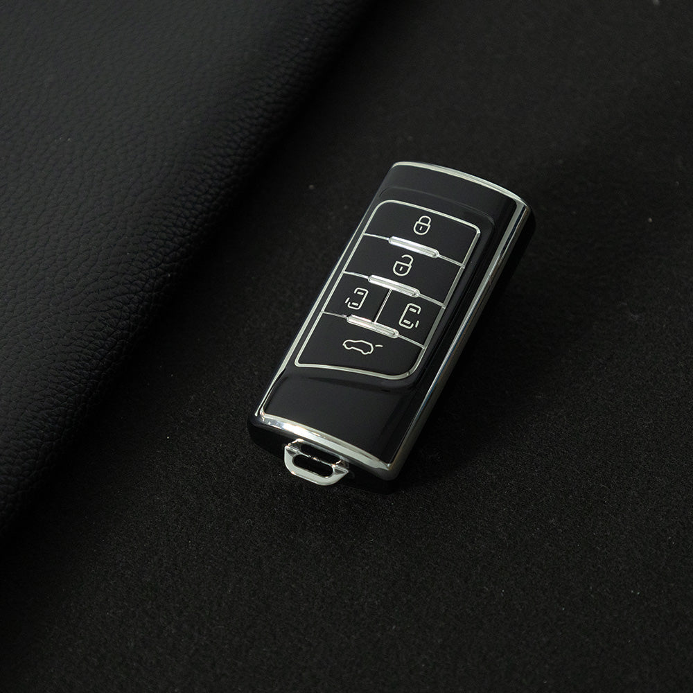 TRA3T1 Black-Silver Plating TPU Car Key Case Cover for Trumpchi GA4/8/6 GS3/GS5/4COUPE/GS8 M6 M8