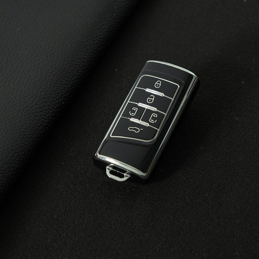 TRA3T1 Black-Silver Plating TPU Car Key Case Cover for Trumpchi GA4/8/6 GS3/GS5/4COUPE/GS8 M6 M8