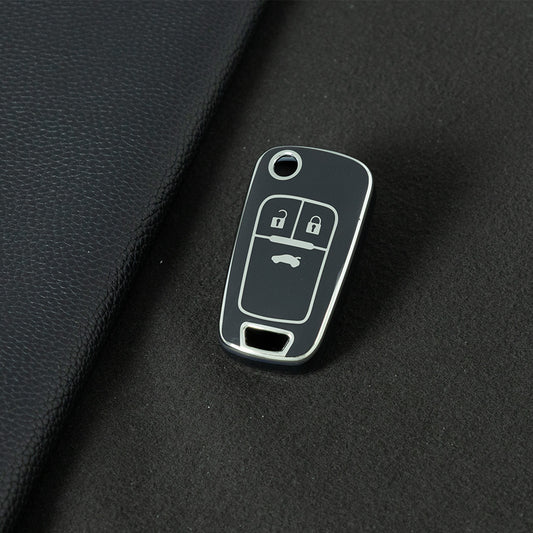 BUE1T1 Black-Silver Plating Car Key Cover For Hot Sale TPU Car Key Case for Chevrolet Cruze AVEO Excelle BUICK XTG Car Key Shell Cover