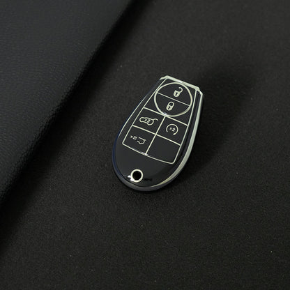 JEC8T1 Black-Silver Plating Keyless Entry Remote Control 5-Buttons Compatible 2008-2018 Dodge Grand Caravan 2008-2016 Chrysler Town