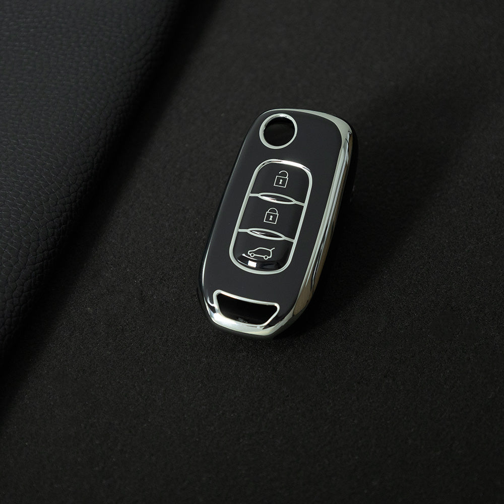 REB1T1 Black-Silver Plating Car Key Cover For Renault 3-Button Flip Fob Key Shell Case Remote Cover for Clio Twingo Megane Scenic Laguna Espace Kangoo Safrane Cars