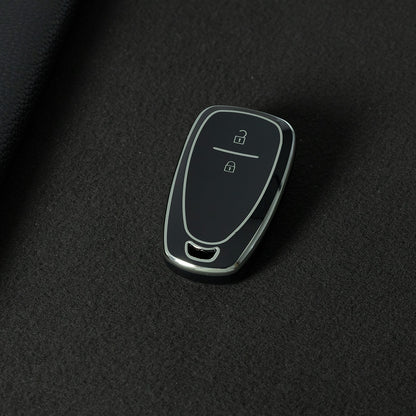 CEA7T1 Black-Silver Plating TPU Car Key Cover for Chevrolet Cruze Key Cover Chevy Camaro Cruze Malibu XL TRAX EQUINOX