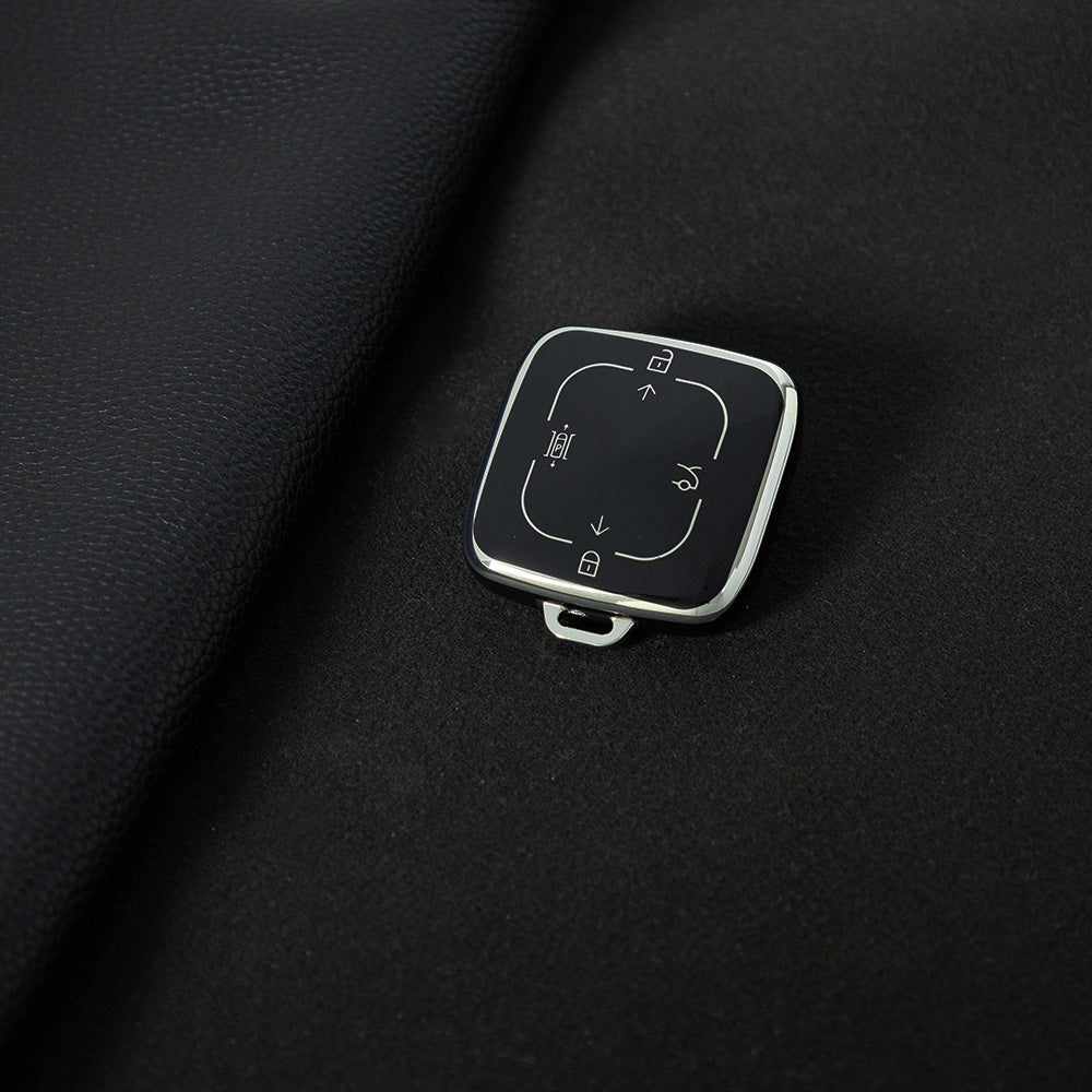 ZEA1T1 Black-Silver Plating Car Key Case Cover Suitable for ZEEKR Car Key Cover 001 007 X 009 Protector Shell Automobile Key Fob case Bag keychain