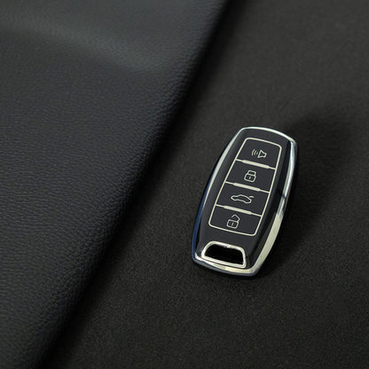 GRA2T1 Black-Silver Plating Car Key Cover For TPU Haval Car Key Case H6 Third Generation Harvard M6 Package H2S Buckle F7x Housing F5 H4 H7/H8/H9