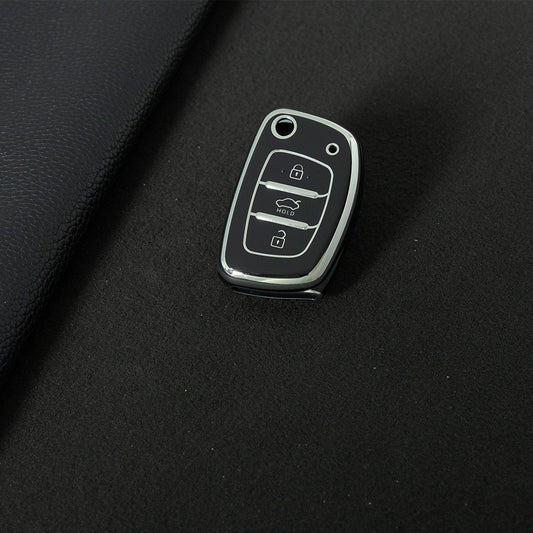 HYF1T1 Black-Silver Plating For Hyundai 2024 Auto TPU China Wholesale Hyundia Tucson 2018 Car Key Cover for Car Keys