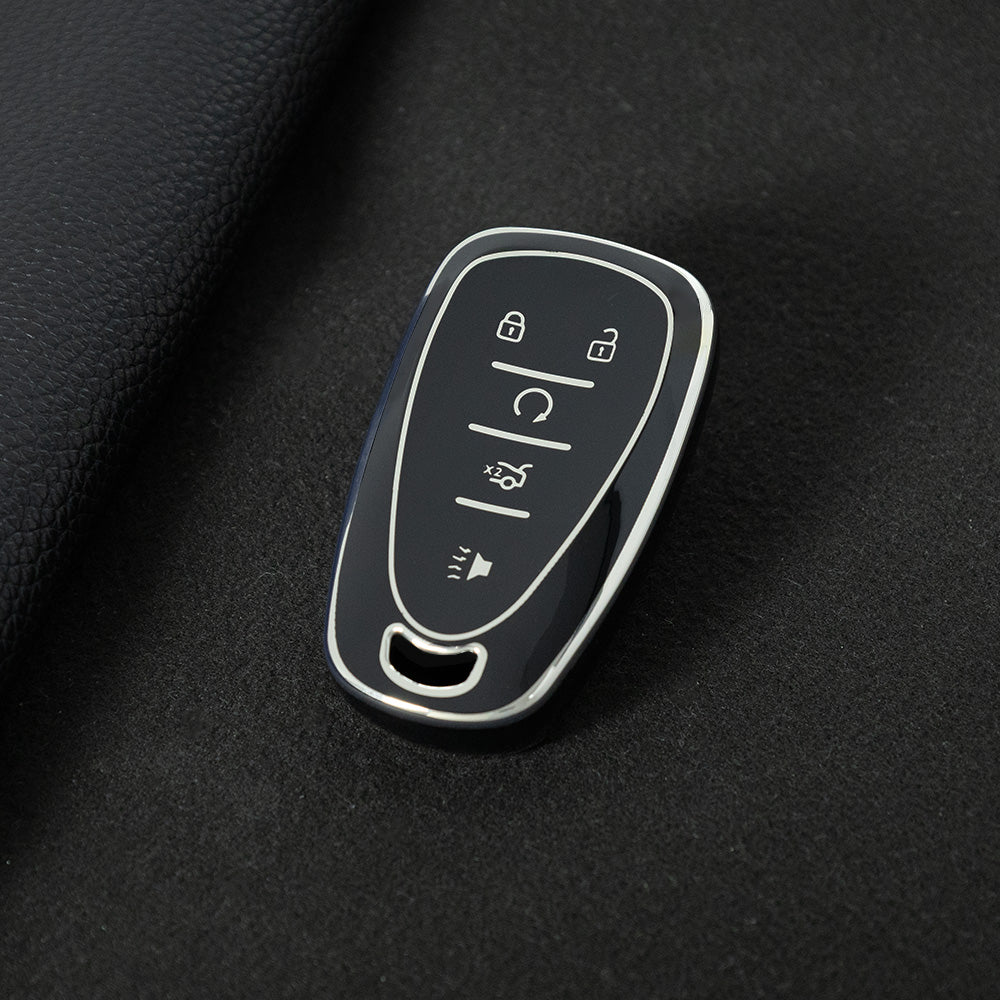 CEA3T1 Black-Silver Plating Car Key Cover for Chevrolet Holden Malibu XL Camaro Pioneer Wear Resisting Smart Auto