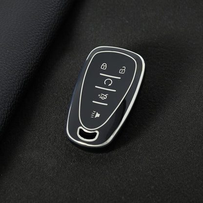 CEA3T1 Black-Silver Plating Car Key Cover for Chevrolet Holden Malibu XL Camaro Pioneer Wear Resisting Smart Auto