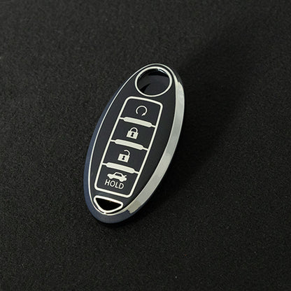 NIB4T1 Black-Silver Plating Car Key Cover for Nissan Note Qashqai Pathfinder Rogue Versa Murano Infiniti Q50 Accessories Car Key