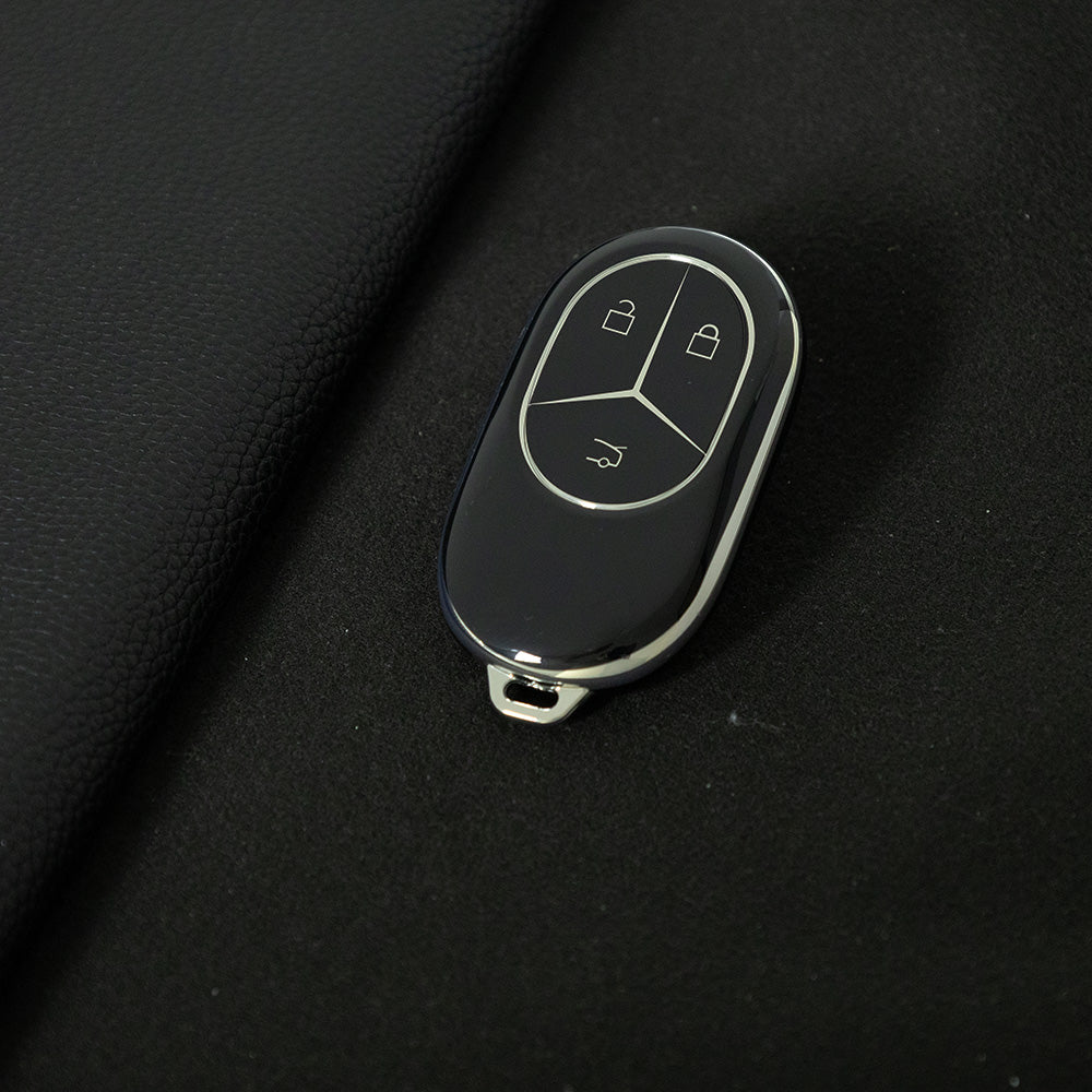 NOC1T1 Black-Silver Plating TPU Car Key Case Cover  for NIO ES8 ES7 ES6 EC7 EC6 ET7 ET5 ET5T EP9 EVE