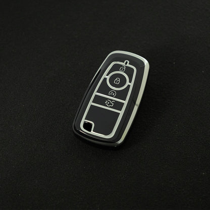 FOB3T1 Black-Silver Plating Suitable for Mondeo Keycases, Ruiji Car Keychains, High-end Taurus Ruijie Fox Car Key Remote Control keychain