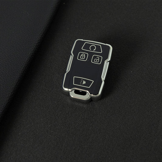 CEC1T1 Black-Silver Plating New Car Key Cover Case Fob for Chevrolet Suburban Silverado GMC Terrain Yukon Tahoe Sierra Smart Auto Accessories Key Ring