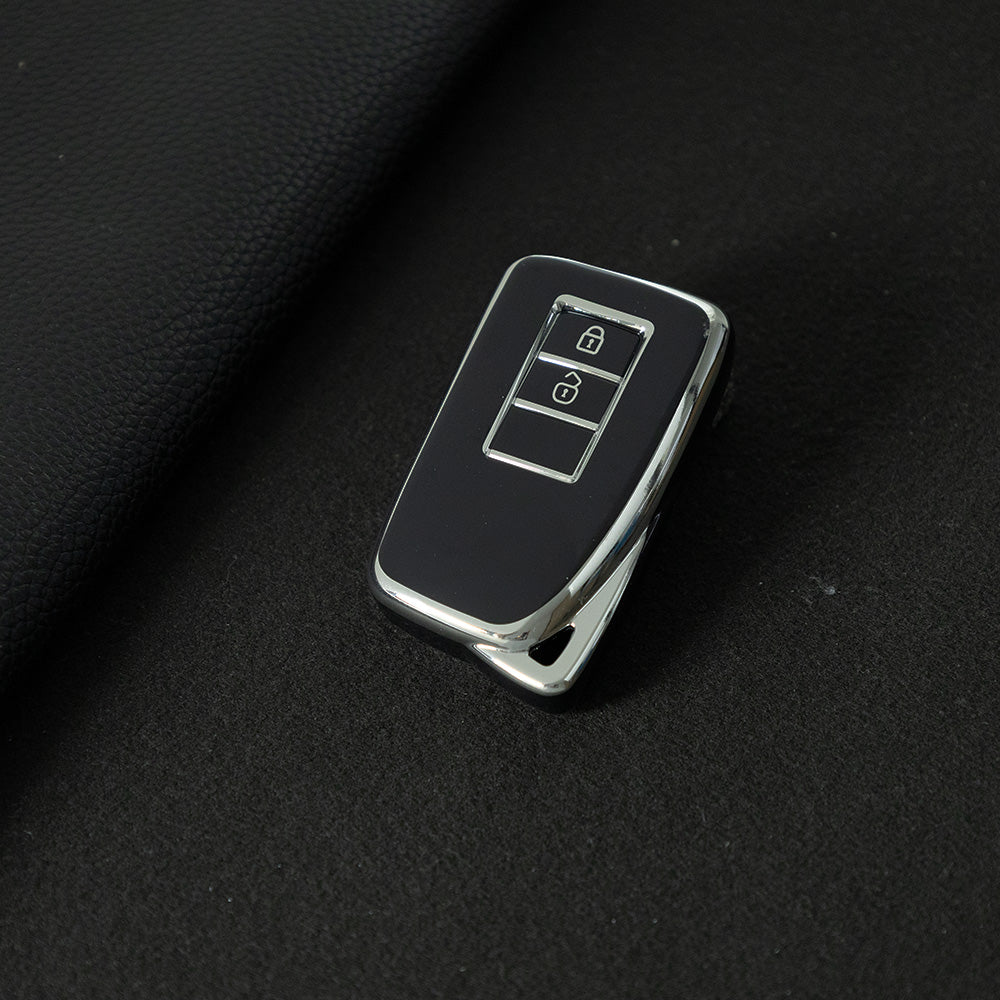 LEA2T1 Black-Silver Plating TPU Car Key Case Cover for LEXUS ES200 RX200T IS CT GS NX200 RX300 LX