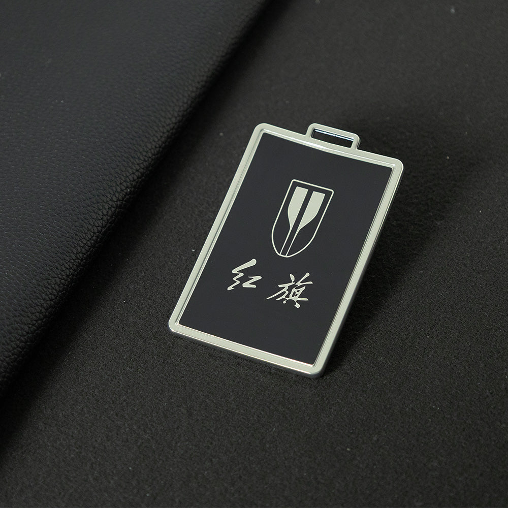 HNE1T1 Black-Silver Plating TPU Car Key Case Cover Applicable to Hongqi H5 card key cover, 23 models, H9, HS7, H7 buckle, EQM5E-HS3