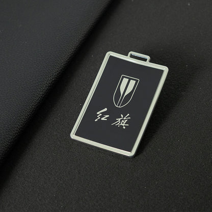 HNE1T1 Black-Silver Plating TPU Car Key Case Cover Applicable to Hongqi H5 card key cover, 23 models, H9, HS7, H7 buckle, EQM5E-HS3