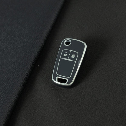 BUE4T1 Black-Silver Plating TPU Car Key Case Cover for Chevrolet Malibu Buick Excelle XT GT Lacrosse Encore