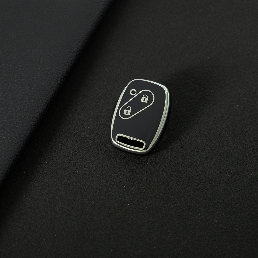 HON2T1 Black-Silver Plating 2Buttons Car Remote Key Case Cover Shell Fob for Honda Freed Freed Pilot StepWGN Insight Fit CIVIC JAZZ Pilot Accord CR-V