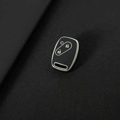 HON2T1 Black-Silver Plating 2Buttons Car Remote Key Case Cover Shell Fob for Honda Freed Freed Pilot StepWGN Insight Fit CIVIC JAZZ Pilot Accord CR-V