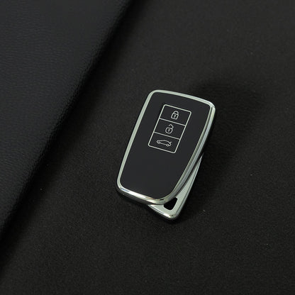 LEA1T1 Black-Silver Plating Silver Edge Lightweight Protective Case Premium Soft TPU for Lexus ES200 ES350 LC500 LS500 UX200 ES300h GX460 RX350h NX450