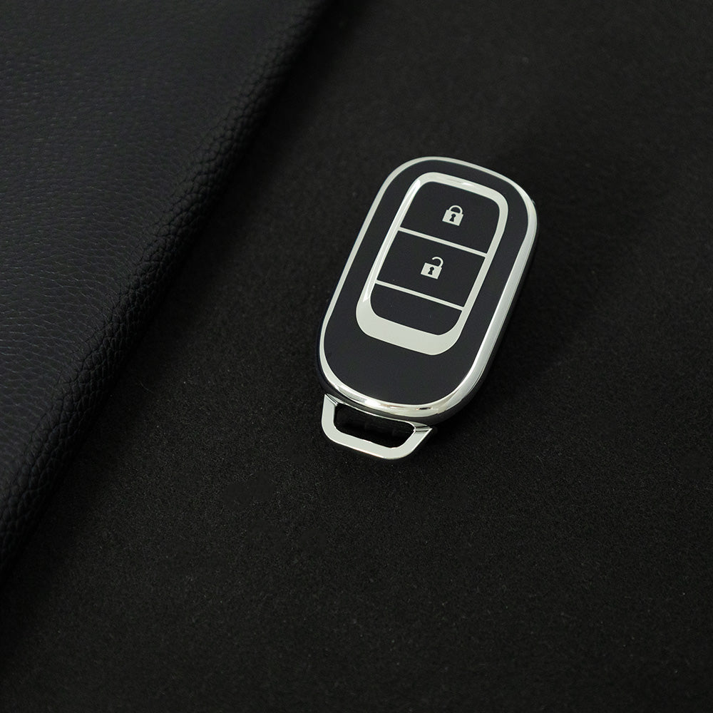 HOB2T1 Black-Silver Plating Car Key Cover Suitable for Honda CRV Style Key case Civic HRV Accord XRV Yingshipai Haoyingbin Intelligent Bag Buckle keychain