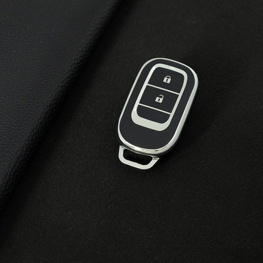 HOB2T1 Black-Silver Plating Car Key Cover Suitable for Honda CRV Style Key case Civic HRV Accord XRV Yingshipai Haoyingbin Intelligent Bag Buckle keychain