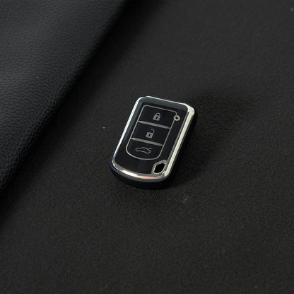 MIG1T1 Black-Silver Plating TPU Car Key  Cover for Mitsubishi Kit Mitsubishi Outlander ASX Lansergo Lansergo Lansergo Pajero Yige
