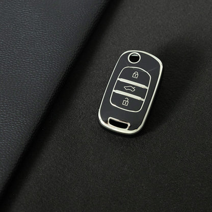 WUA1T1 Black-Silver Plating Car Key Cover For Wuling S1 Baojun 730 510 560 310 630 310W Car Key Cover Case Bag Protector