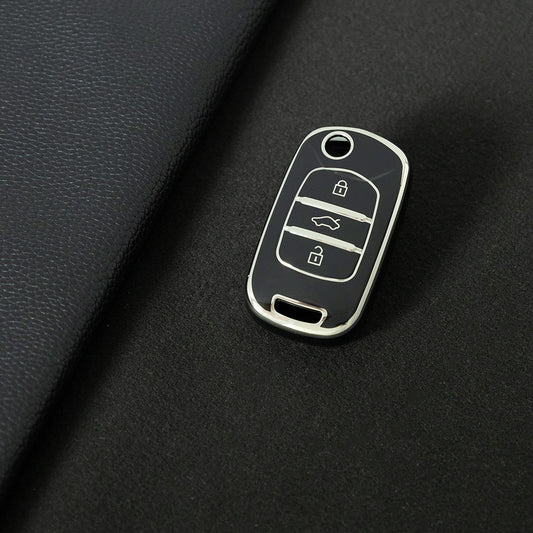 WUA1T1 Black-Silver Plating Car Key Cover For Wuling S1 Baojun 730 510 560 310 630 310W Car Key Cover Case Bag Protector