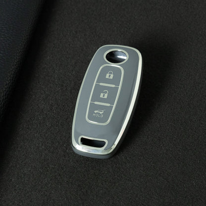NIA2T1 Space Gray-Silver Plating TPU Car Key Cover Car Key Case for Nissan Altima Murano Sentra Rogue Armada Pathfinder Infiniti FX35