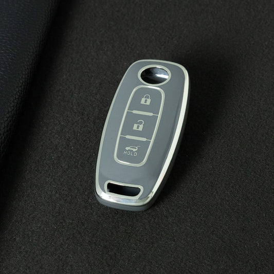 NIA2T1 Space Gray-Silver Plating TPU Car Key Cover Car Key Case for Nissan Altima Murano Sentra Rogue Armada Pathfinder Infiniti FX35