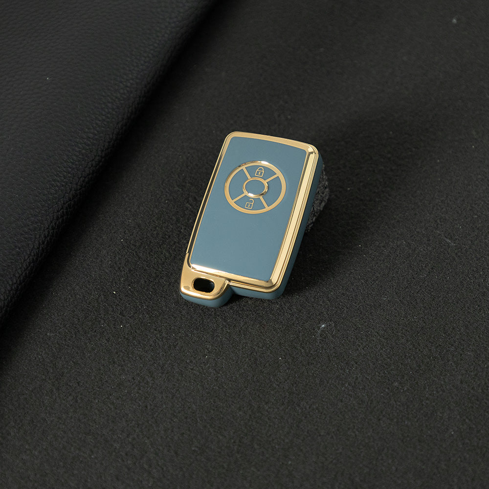 TOO2T1 Granny Grey-Gold Plating TPU Car Key Case Cover For Toyota Vanguard Previa Estima Alphard Vellfire Voxy RAV4