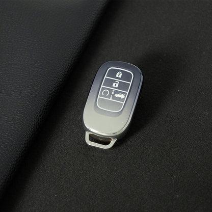 HOB1T1 Gradient Gray Car Key Cover For Honda Civic Accord HR-V CR-V CRV 2021 2022 2023 5Buttons Auto Shell Fob Holder TPU Car Key Case Cover Keychain Accessories