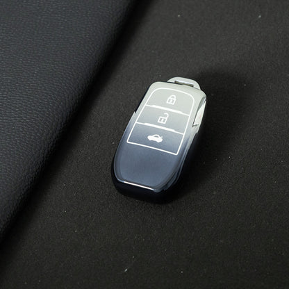 TOC1T1 Gradient Gray Car Key Cover For TPU Soft Car Key Fob Cover Smart Key Shell Case Protector Suitable for Toyota Corolla Camry Levin RAV4 Reiz