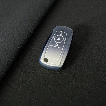 FOB1T1 Gradient Gray TPU Car Key Case Cover Holder for Ford Fusion Edge Mustang Explorer F150 F250 F350