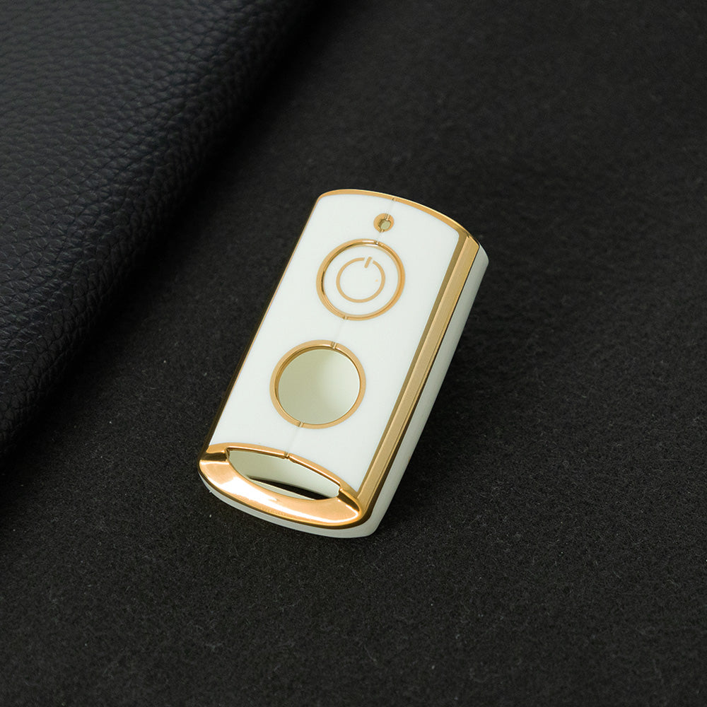 YAA1T1 White-Gold Plating Car Key Cover Remote Key Shell for Y-AMAHA XMAX X-MAX 400 NVX AEROX QBIX 125 155 250 300 400 2015 2016 2017 2018 2019 2020 Key Case Cover