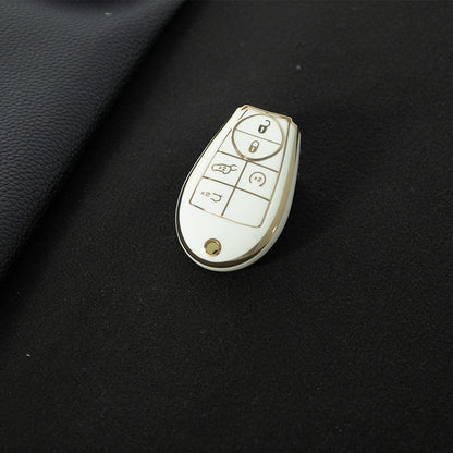 JEC8T1 White-Gold Plating Keyless Entry Remote Control 5-Buttons Compatible 2008-2018 Dodge Grand Caravan 2008-2016 Chrysler Town