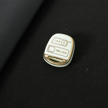 TON2T1 White-Gold Plating TPU Car Key Case Cover for TOYOTA CAMRY RAV4 Corolla PRADO YARIS Tarago for LEXUS